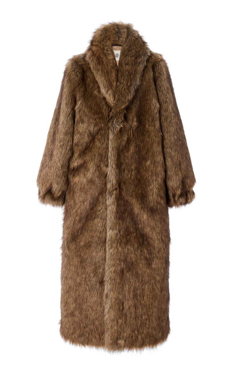Damiy Faux Fur Long Coat brown 1