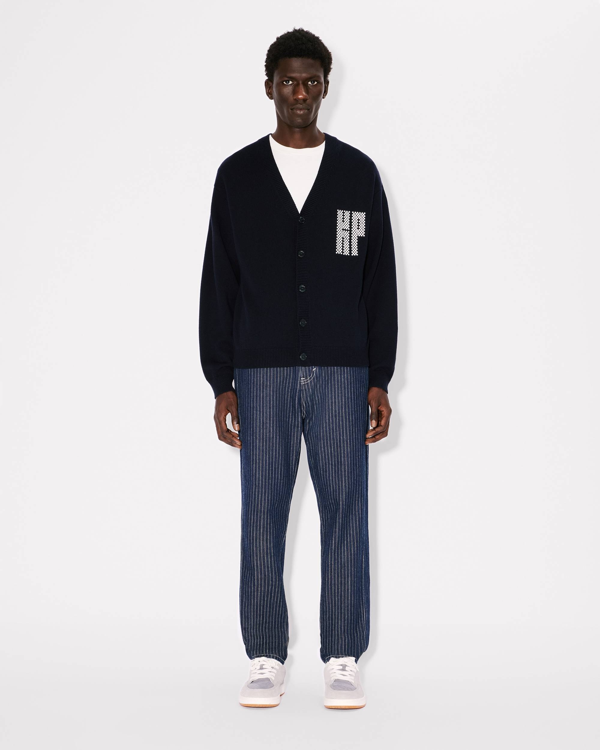 'KENZO Kamon' embroidered cardigan in wool and cotton - 5