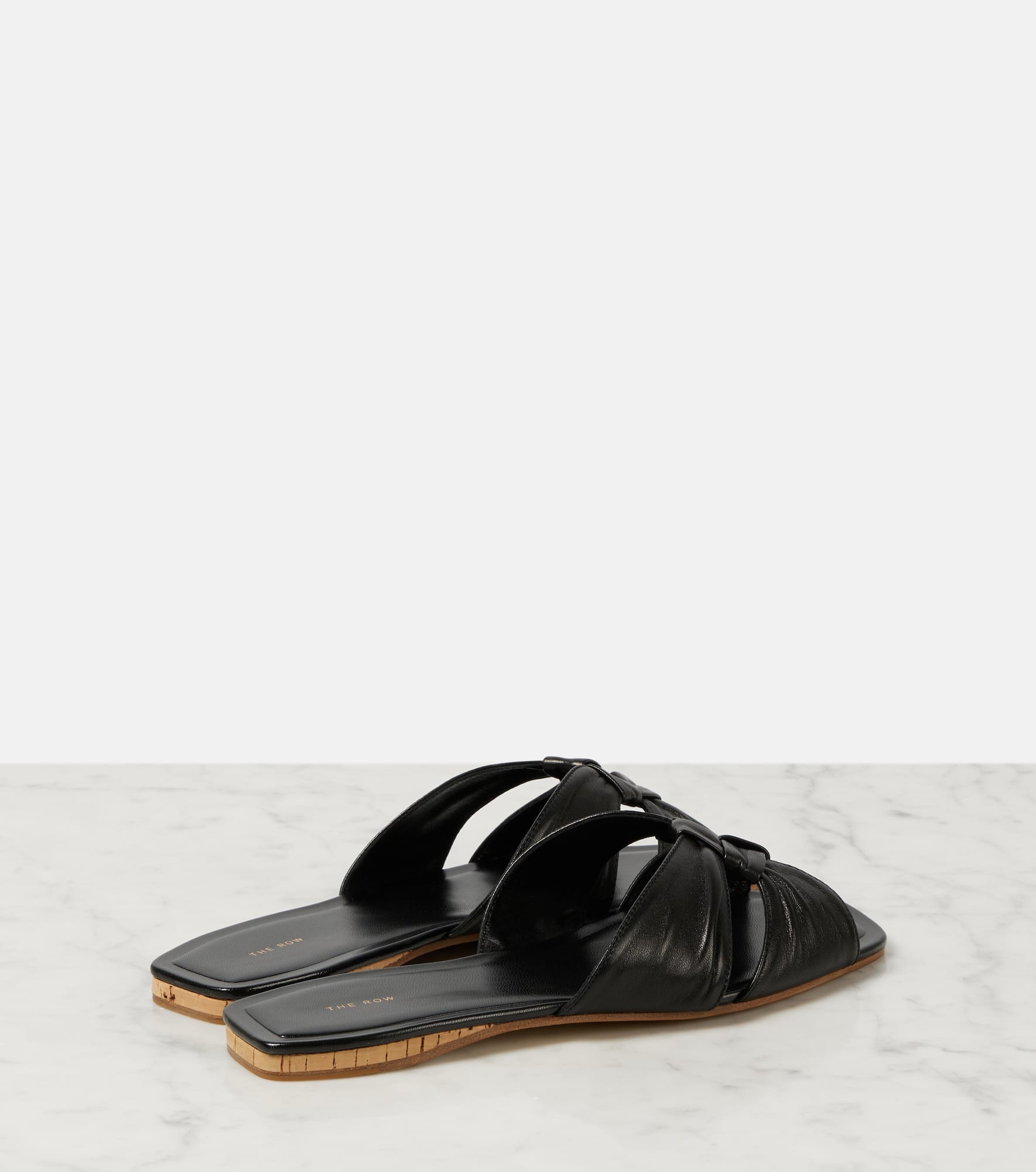 Soft Knot leather slides - 2