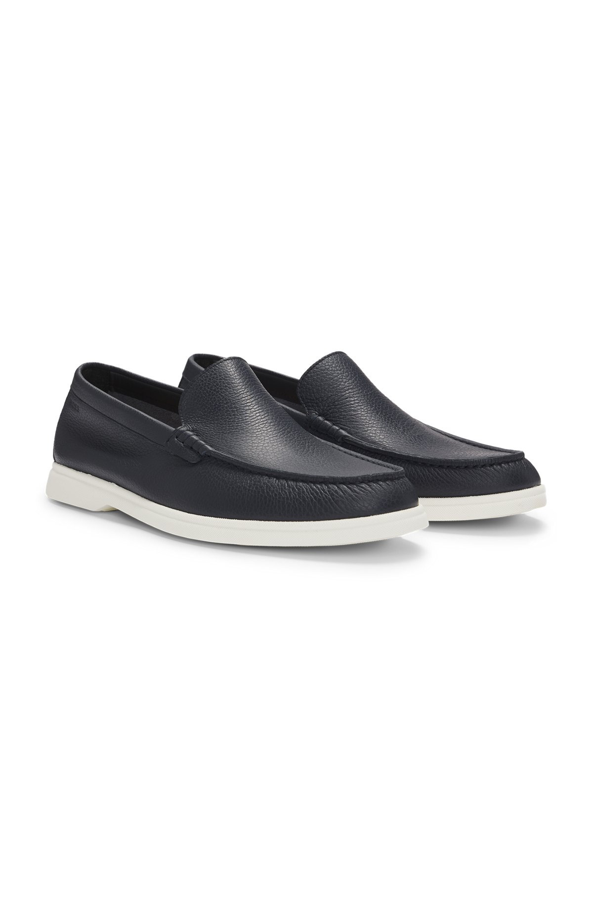 TUMBLED-LEATHER MOCCASINS WITH LOGO DETAIL - 2