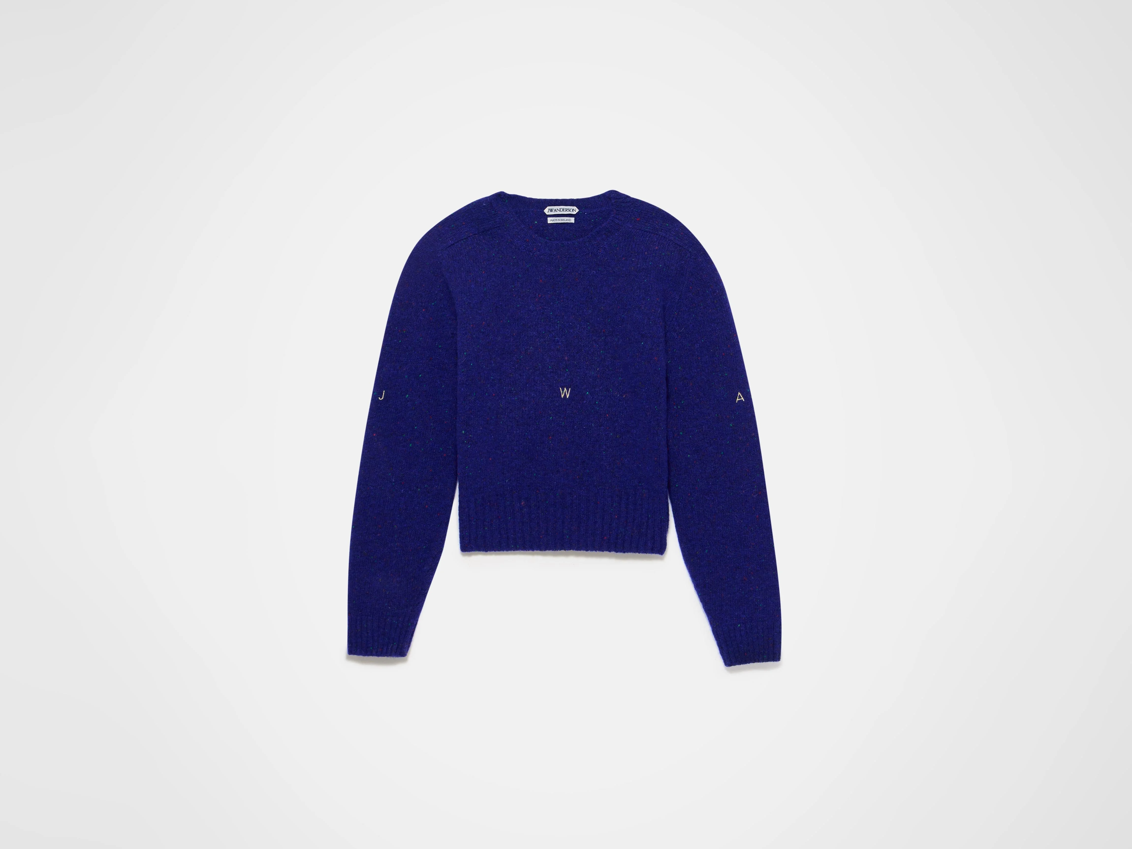 SLEEVE EMBROIDERED CREW NECK JUMPER IN VIOLET - 1