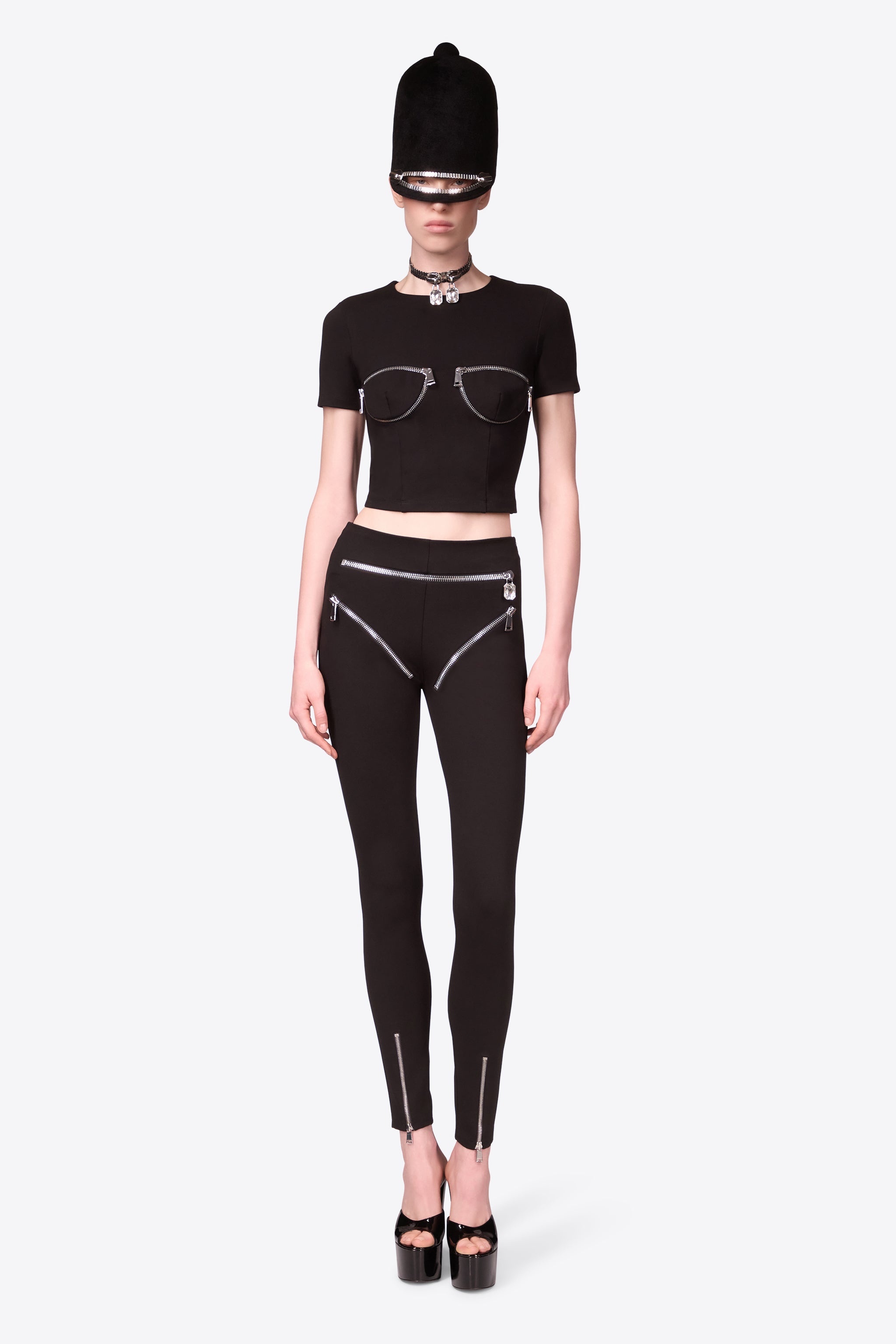 ZIPPER BUSTIER CUP T-SHIRT - 5