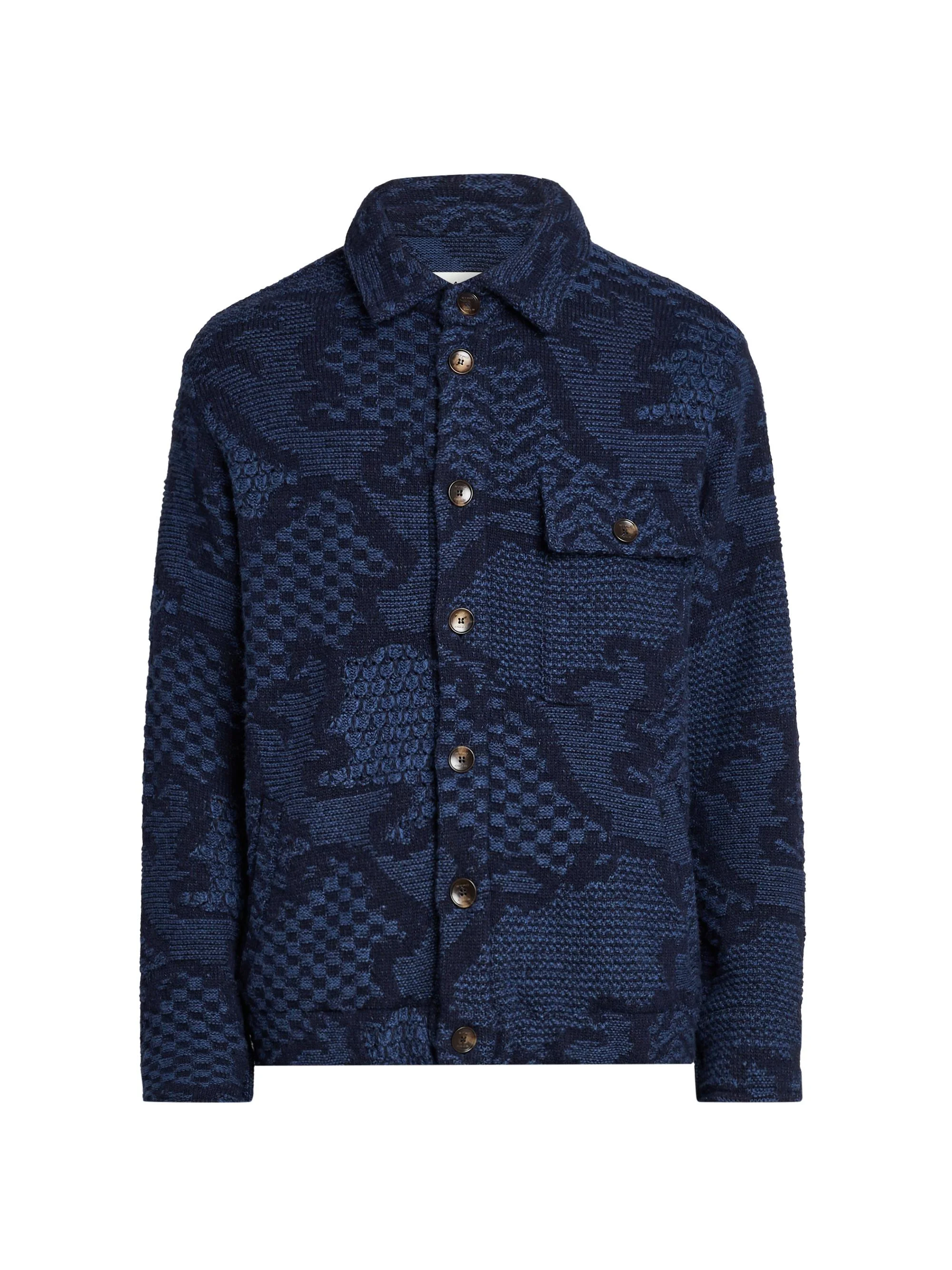 Men's Roma Knitted Overshirt - Blue - 1