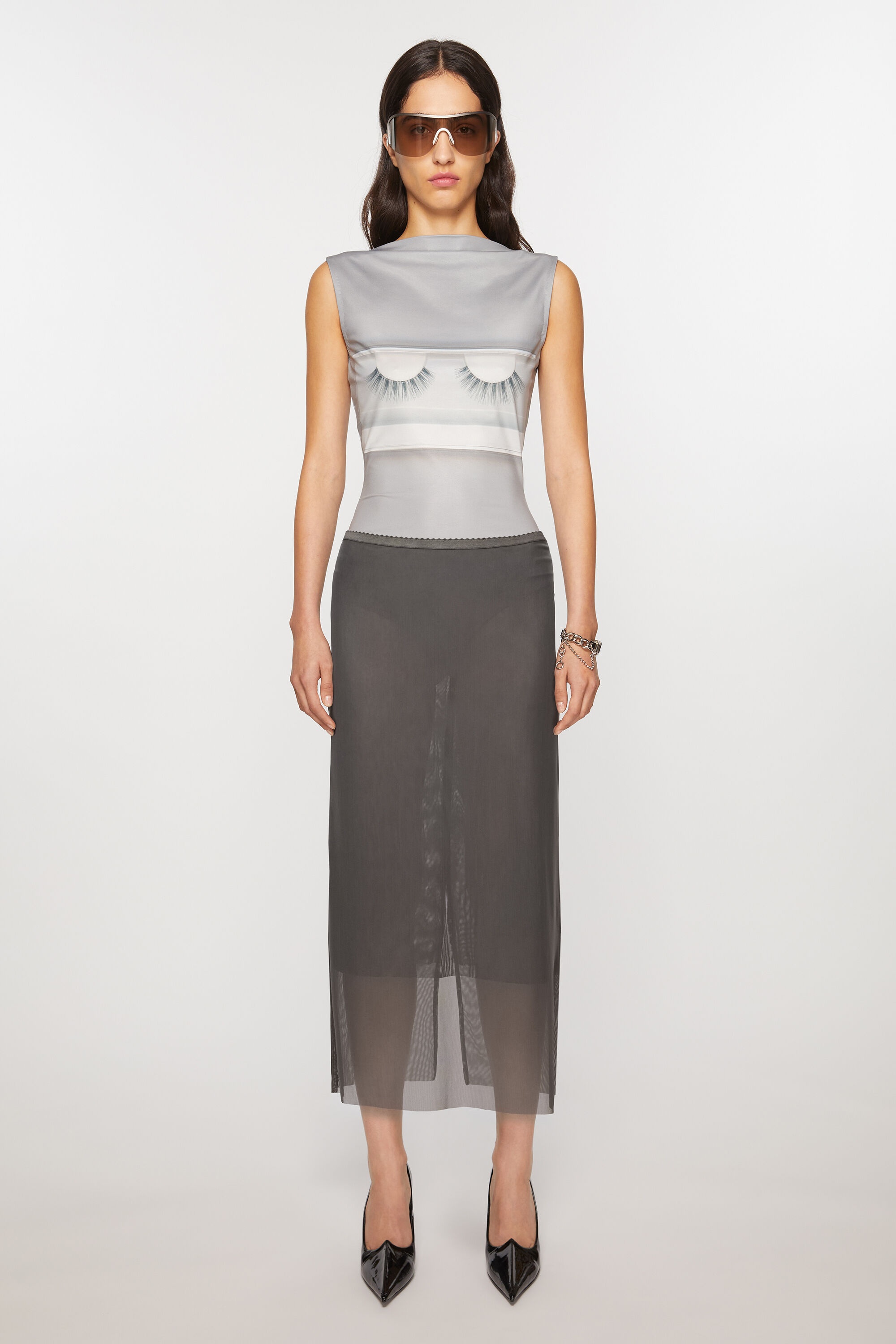 Mesh skirt - Anthracite grey - 2
