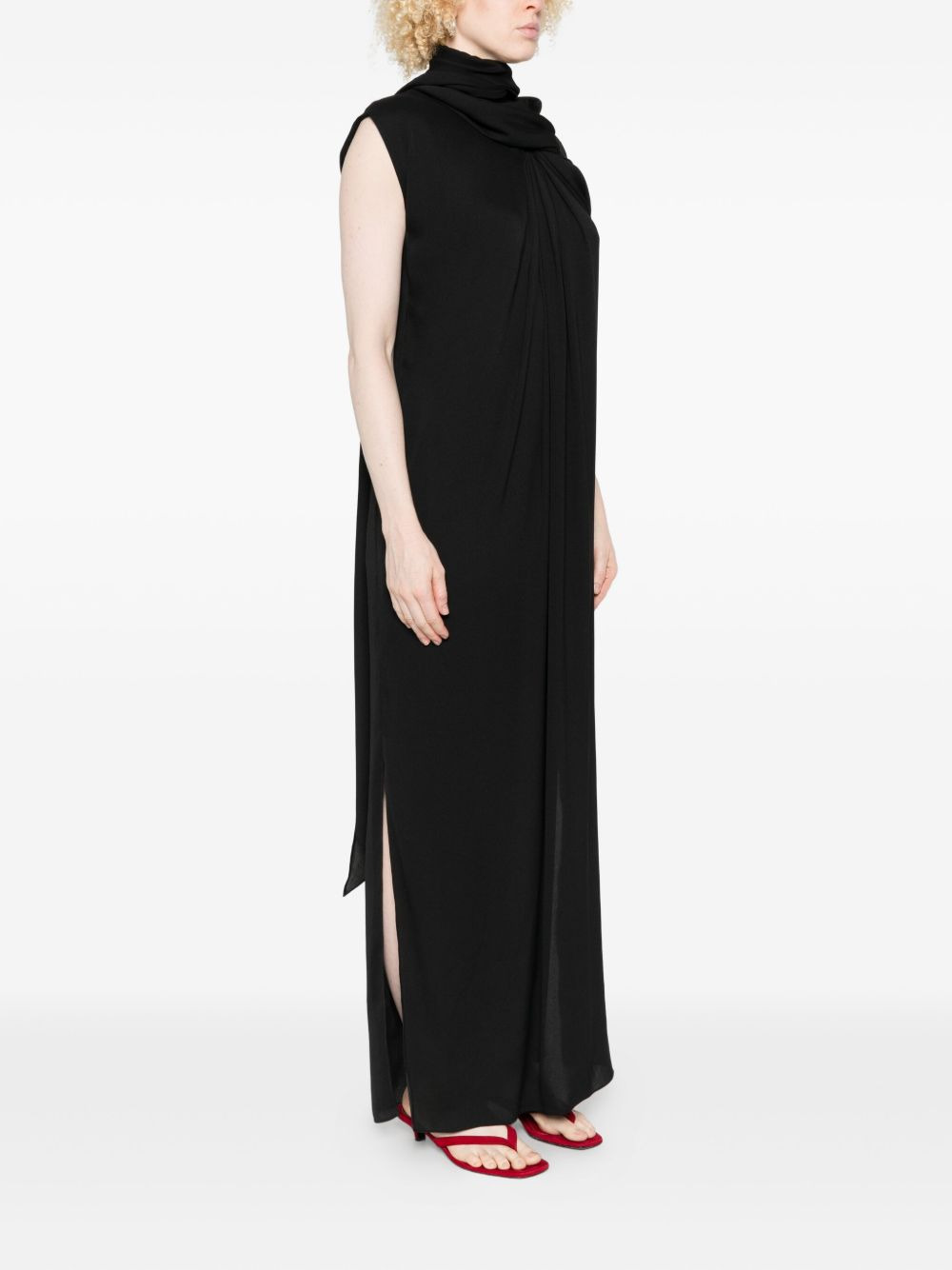knot-detail sleeveless dress - 3