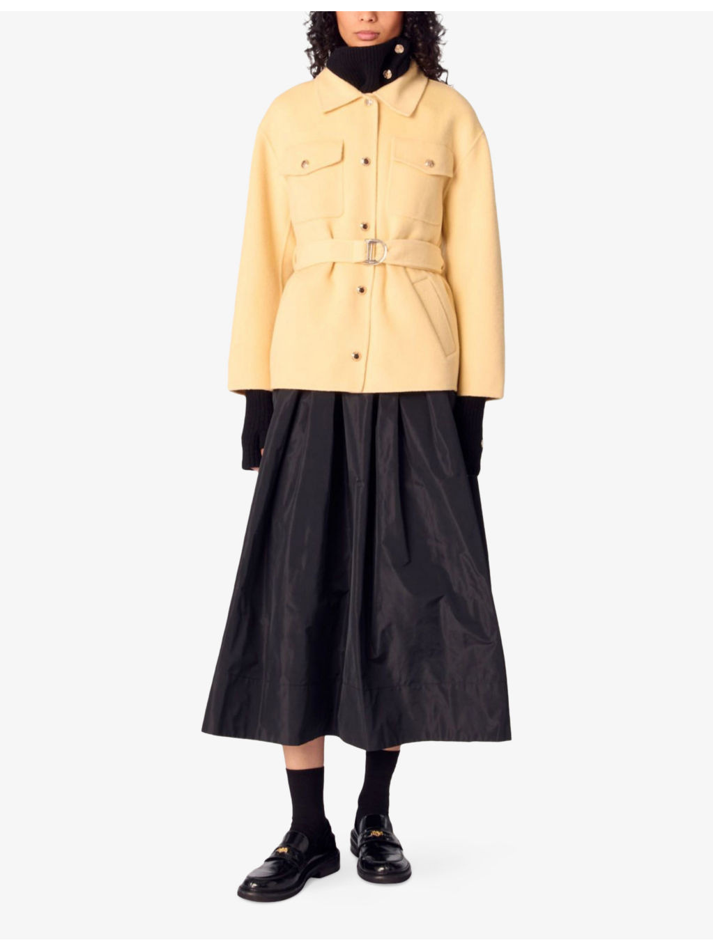 Short Double-Faced Belted Wool-Blend Coat - 2
