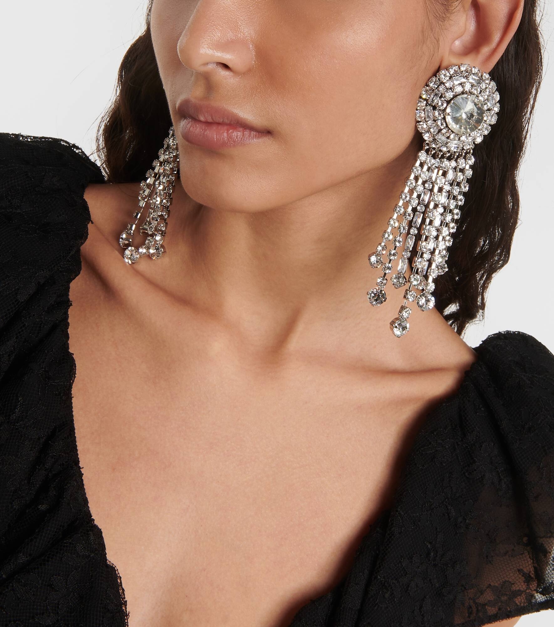 Crystal-embellished clip-on earrings - 3