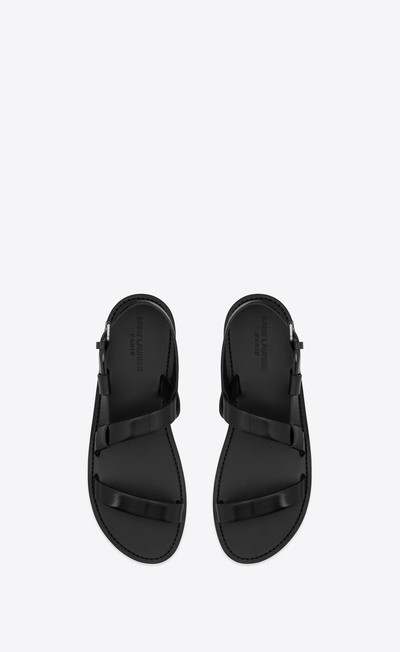 SAINT LAURENT jean sandals in glazed leather outlook