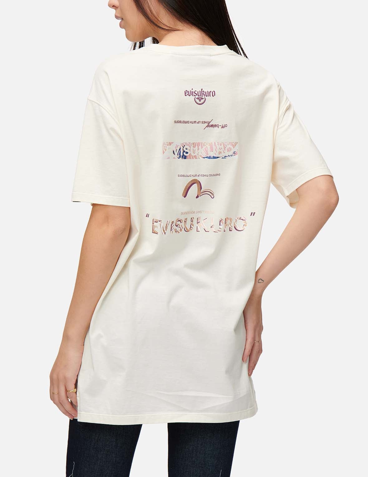 Ukiyo-E Infused Logo Label Print Oversized T-shirt - 7