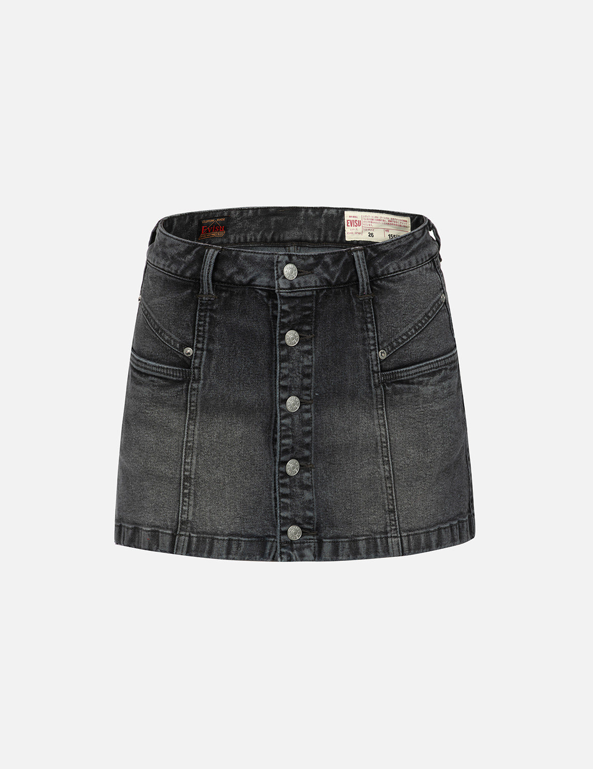 SEAGULL EMBROIDERY WASHED FASHION FIT DENIM SKORT - 2