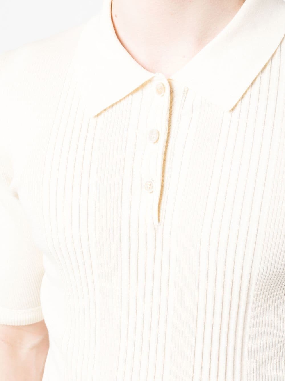 ribbed short-sleeved polo shirt - 5