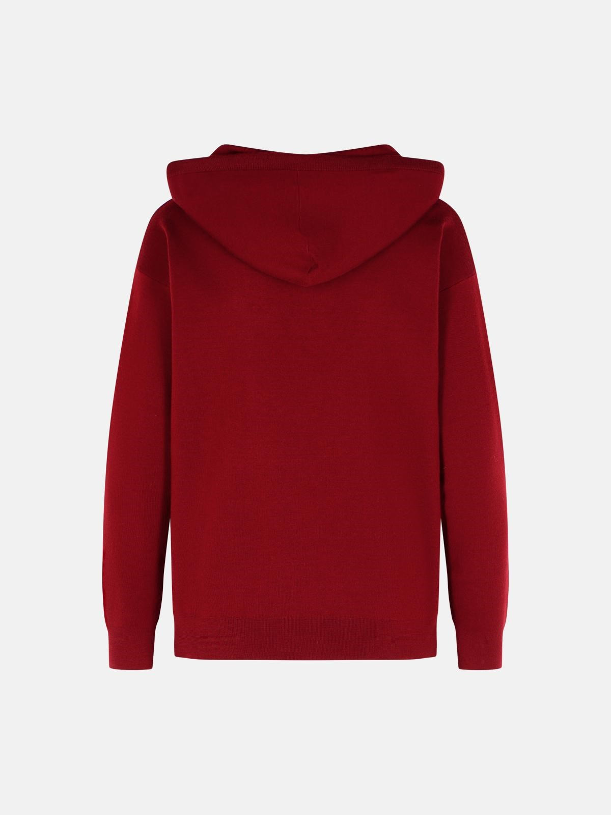 WINE VIRGIN WOOL SWEATSHIRT - 3