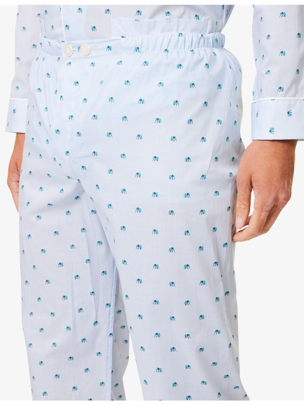 Ledbury Striped Elephant-Print Cotton Pyjamas - 5