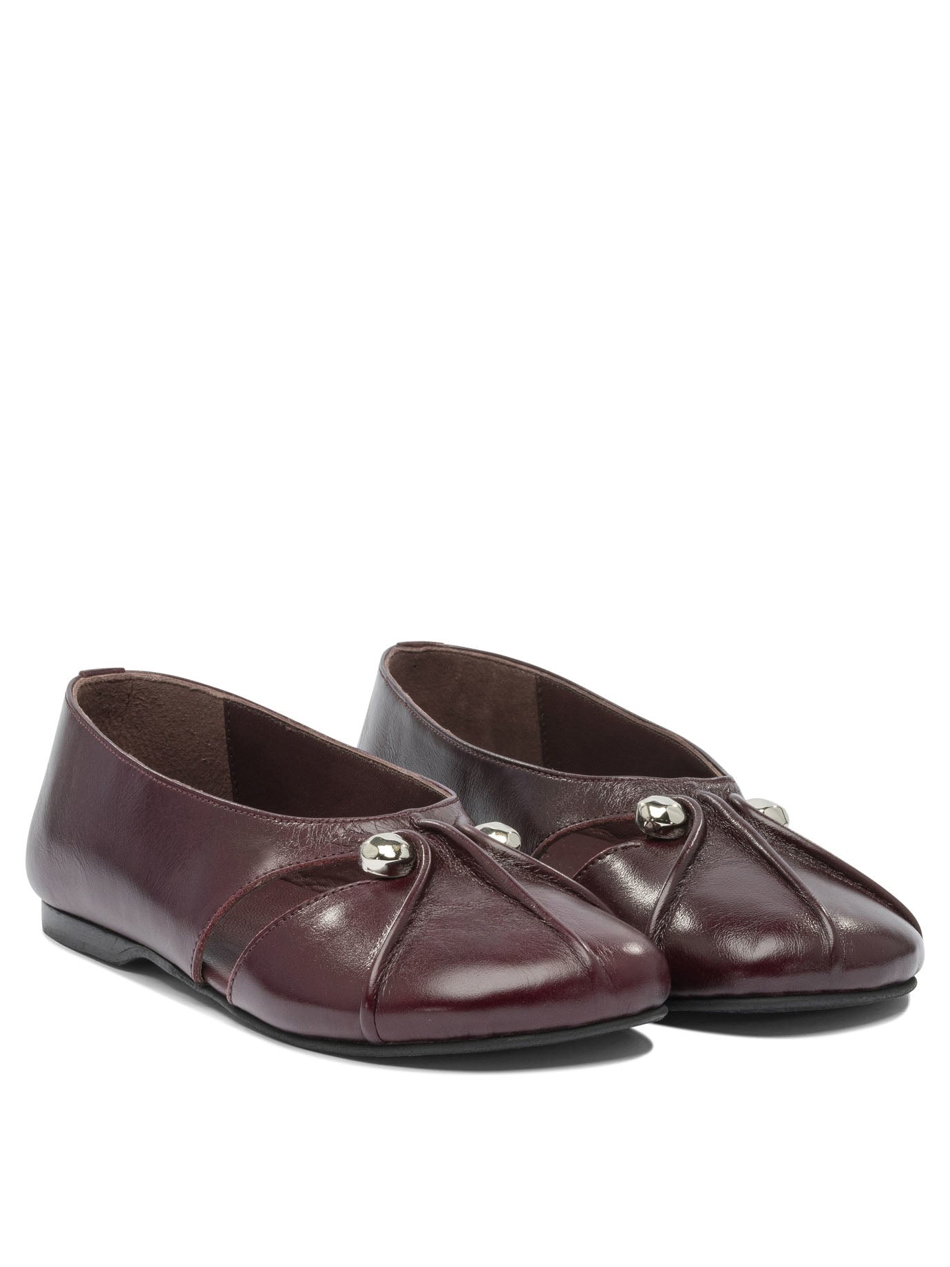 Alohas - Alohas Ravena Rift Burgundy Leather Ballet Flats - 2