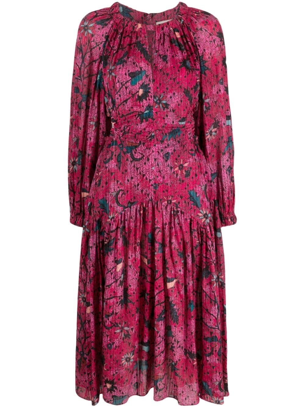 Helia floral-print midi dress - 1