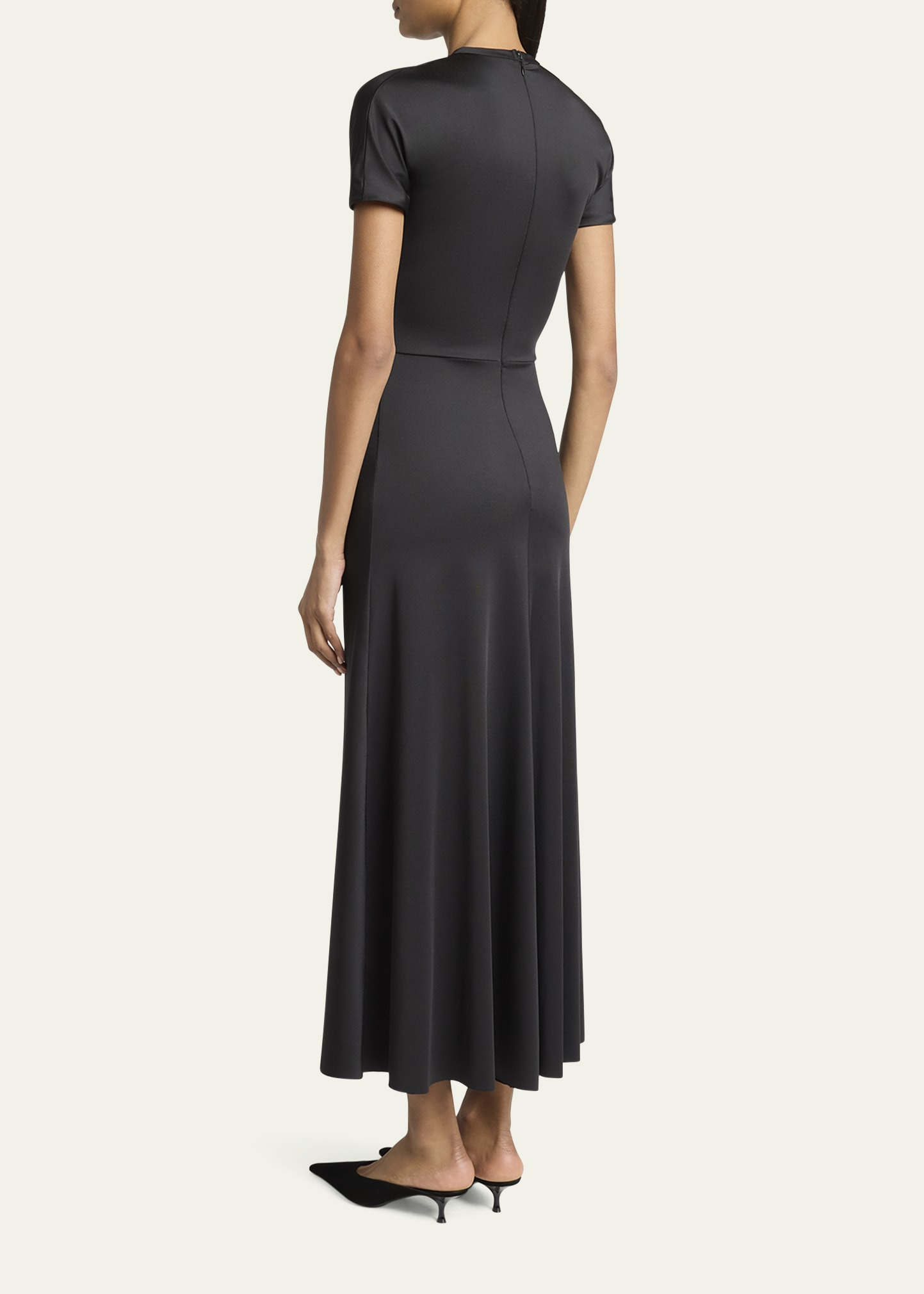 Gathered Drop-Waist Midi T-Shirt Dress - 3