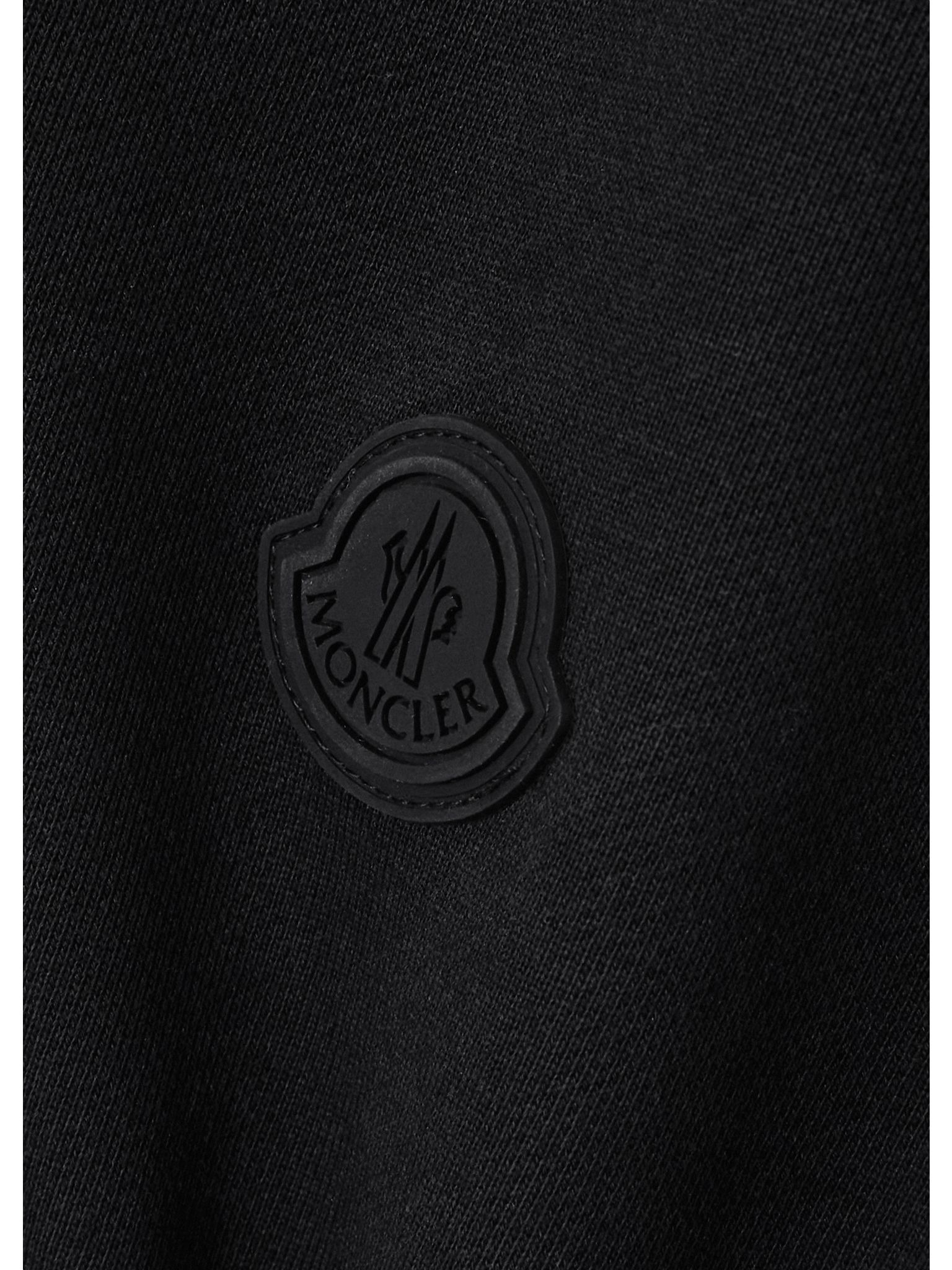 Appliquéd cotton-jersey and pleated shell mini dress Black - 4