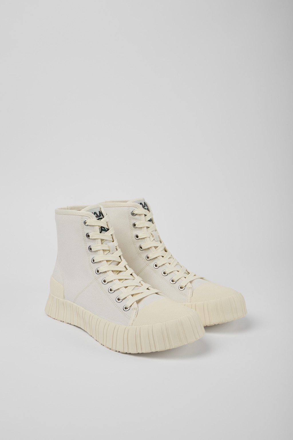 White recycled cotton sneakers - 2