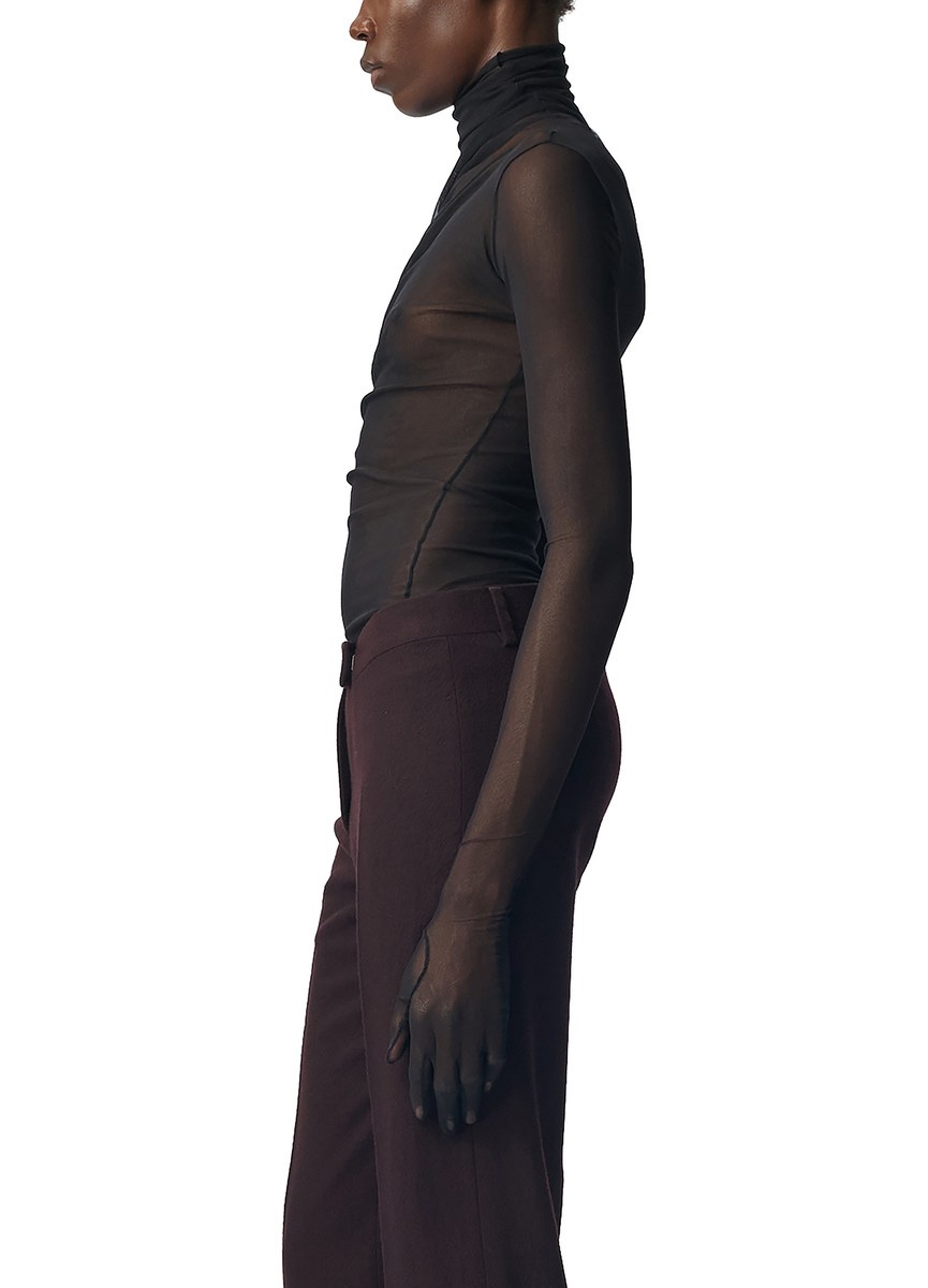 Xenia Draped T-Shirt With Gloved Long Sleeves - 4