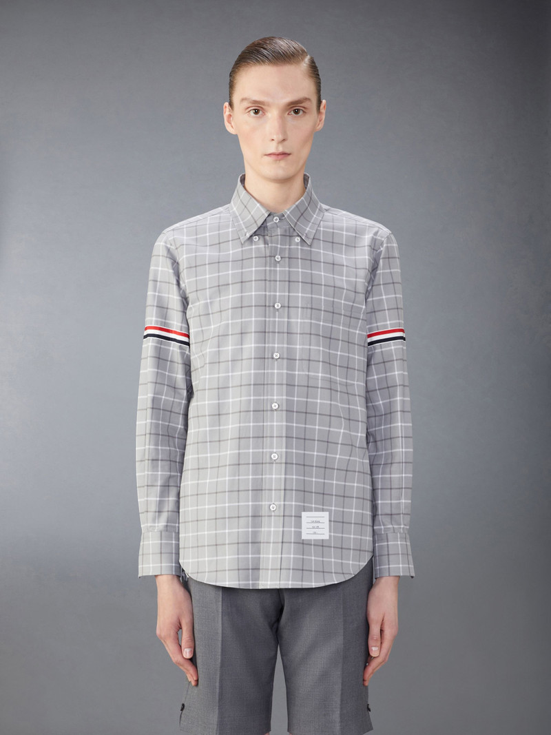 Thom Browne Check Cotton Flannel Armband Shirt outlook