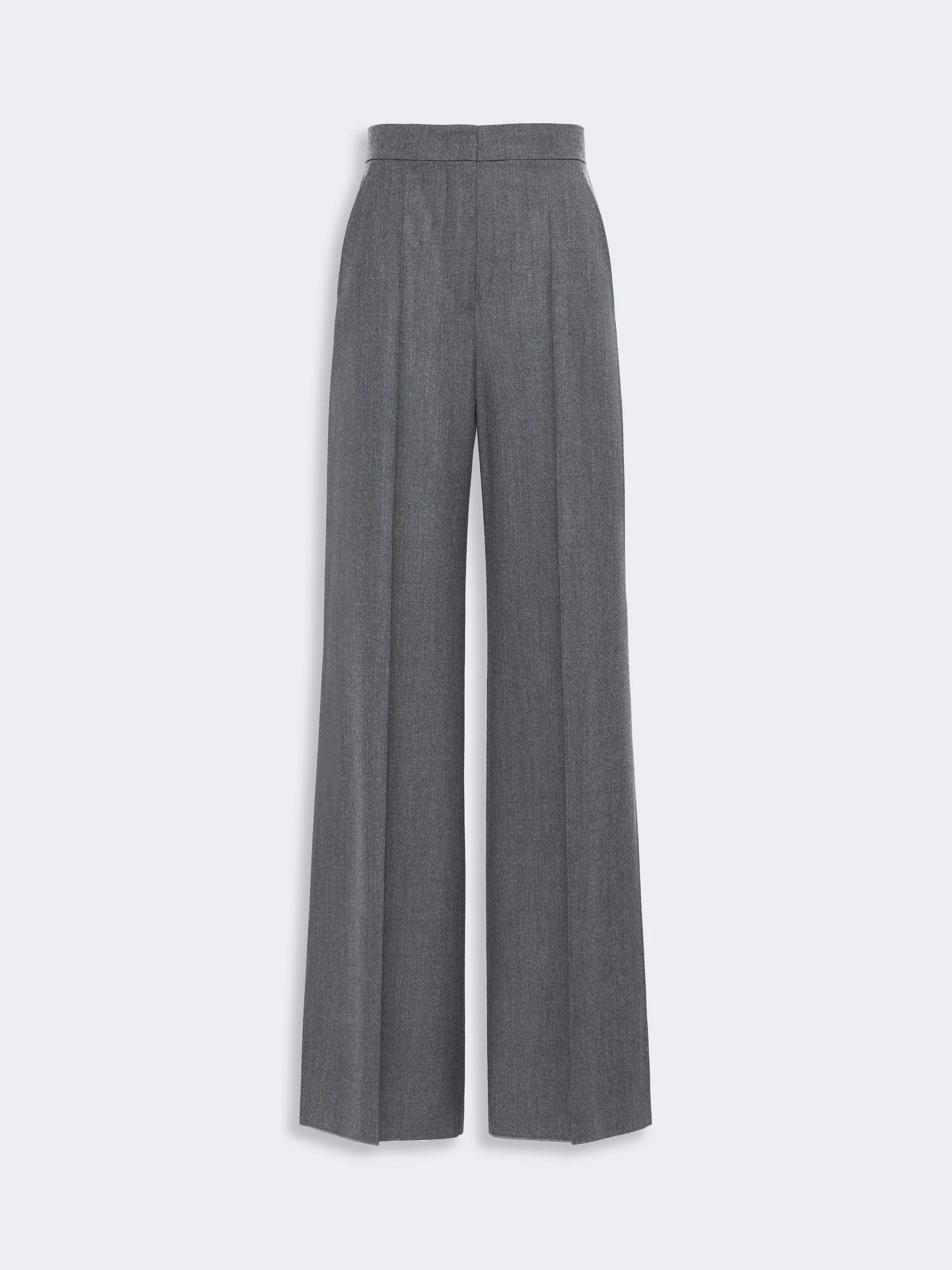 EXTRA High-waisted wool trousers - MEDIUM GREY - 1