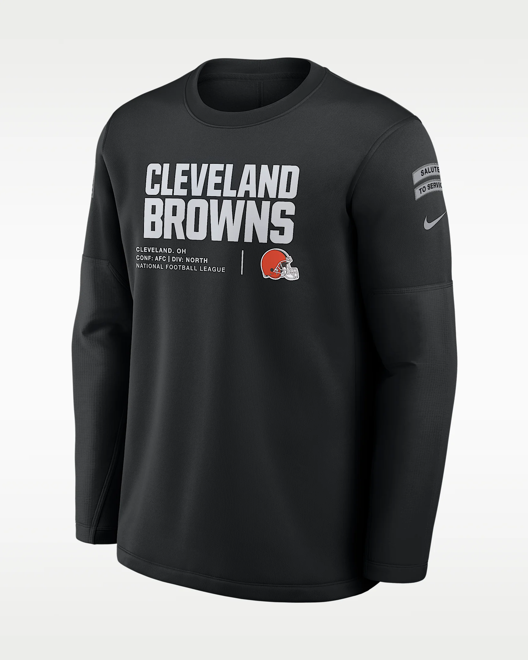 Cleveland Browns Salute to Service Sideline Coaches Men's Nike NFL Pullover Crew - 1