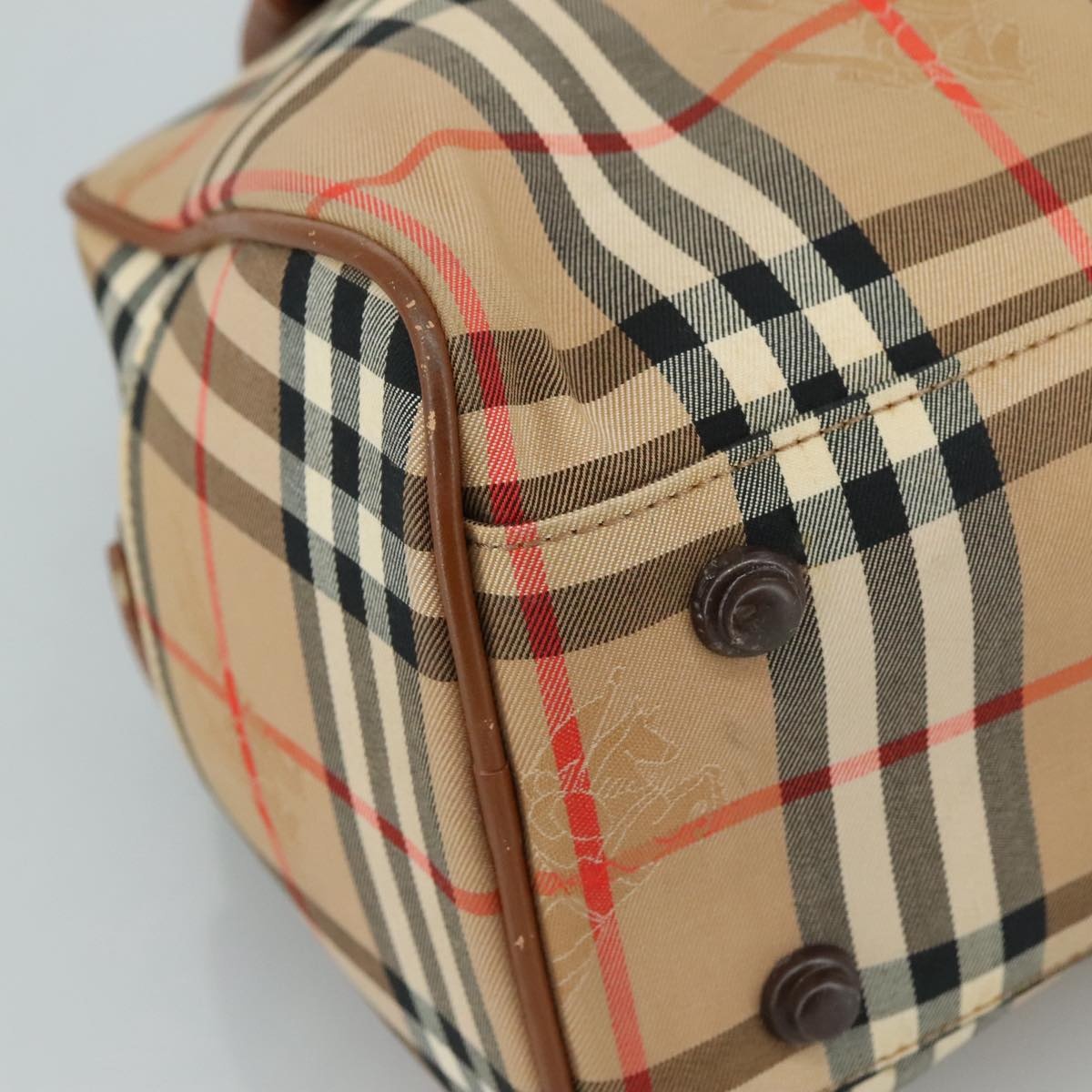Burberry Nova Check Hand Bag Canvas Beige - 14