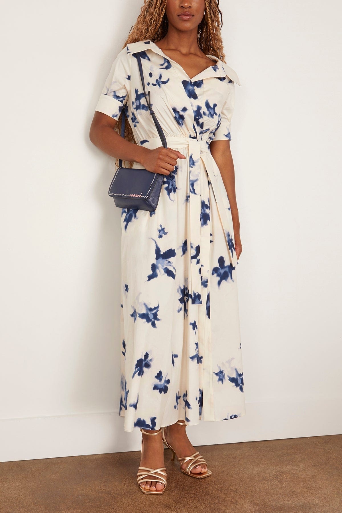 Lydia Dress in Berry Blue Flowers - 2