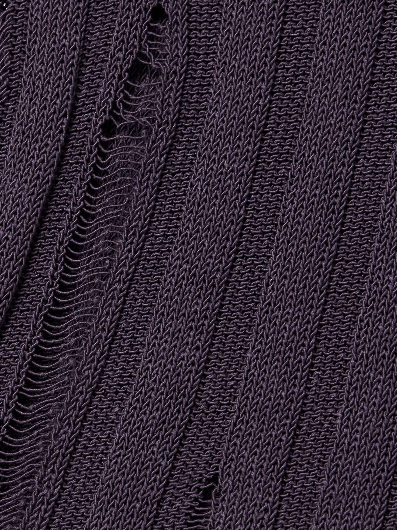 Distressed ribbed organic cotton-blend tank Purple - 4