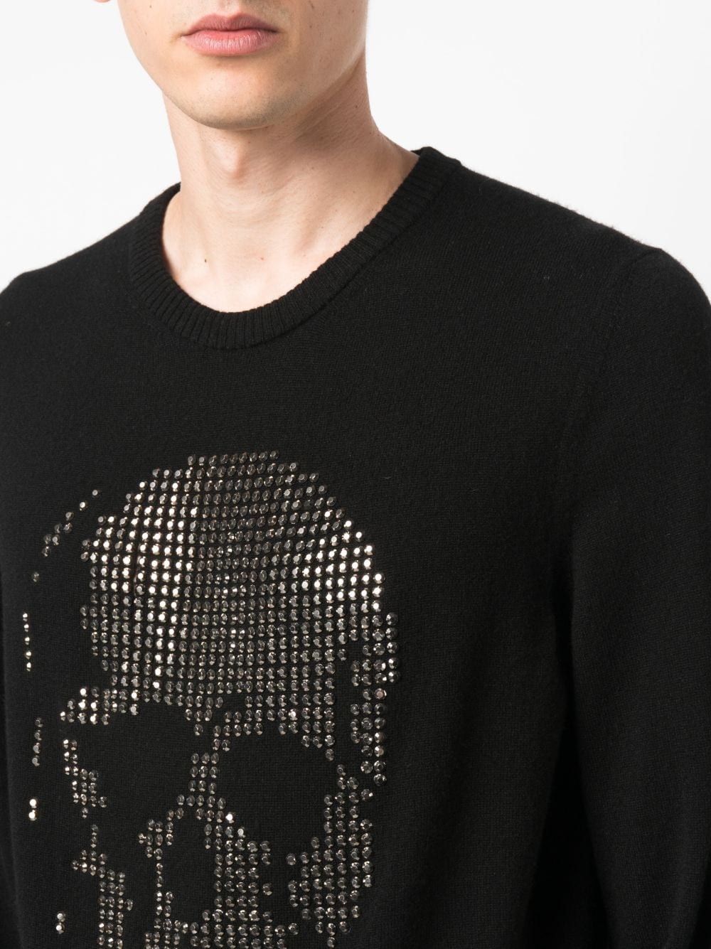 skull-appliqué cashmere sweatshirt - 5