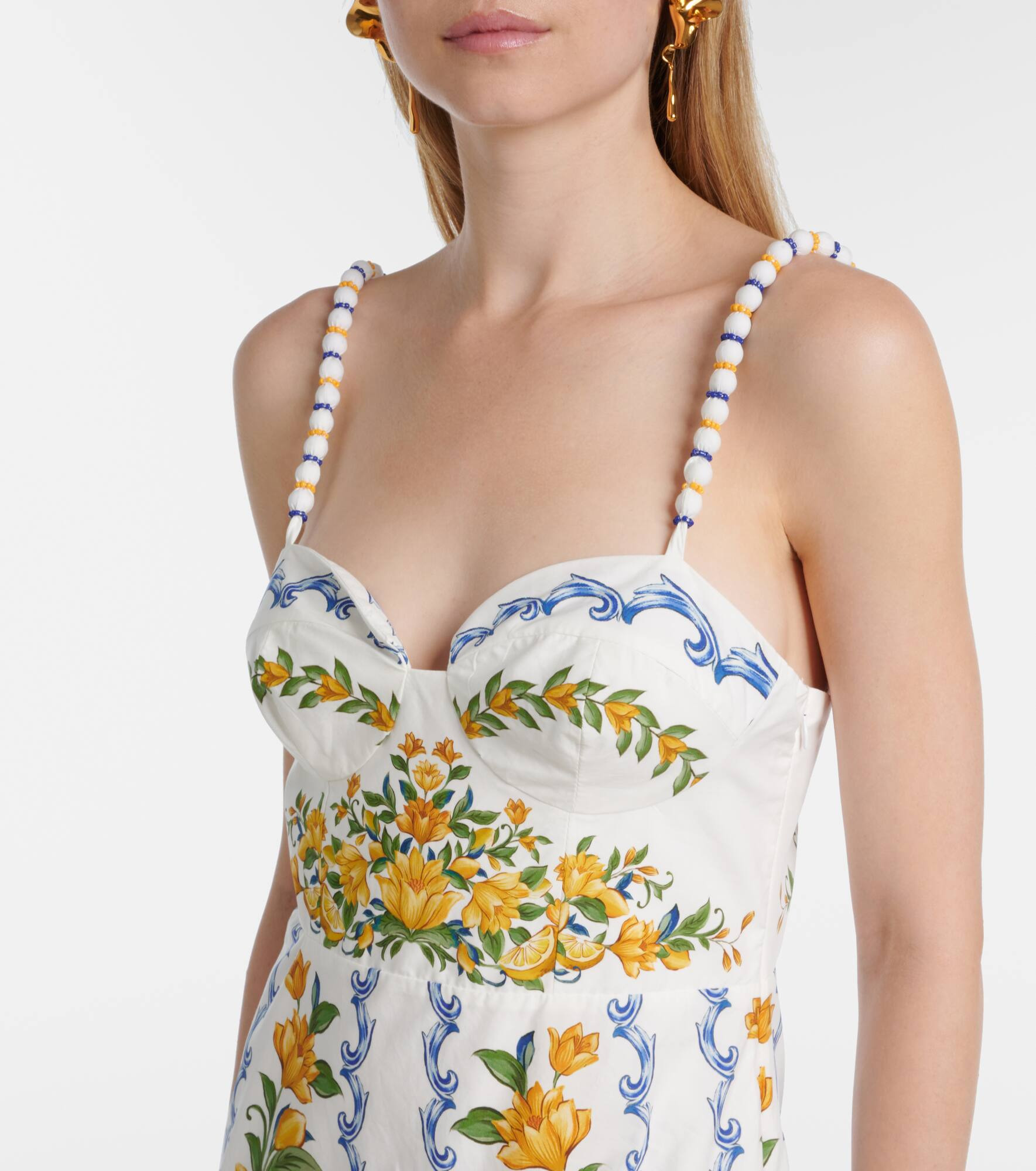 Printed cotton midi dress - 4