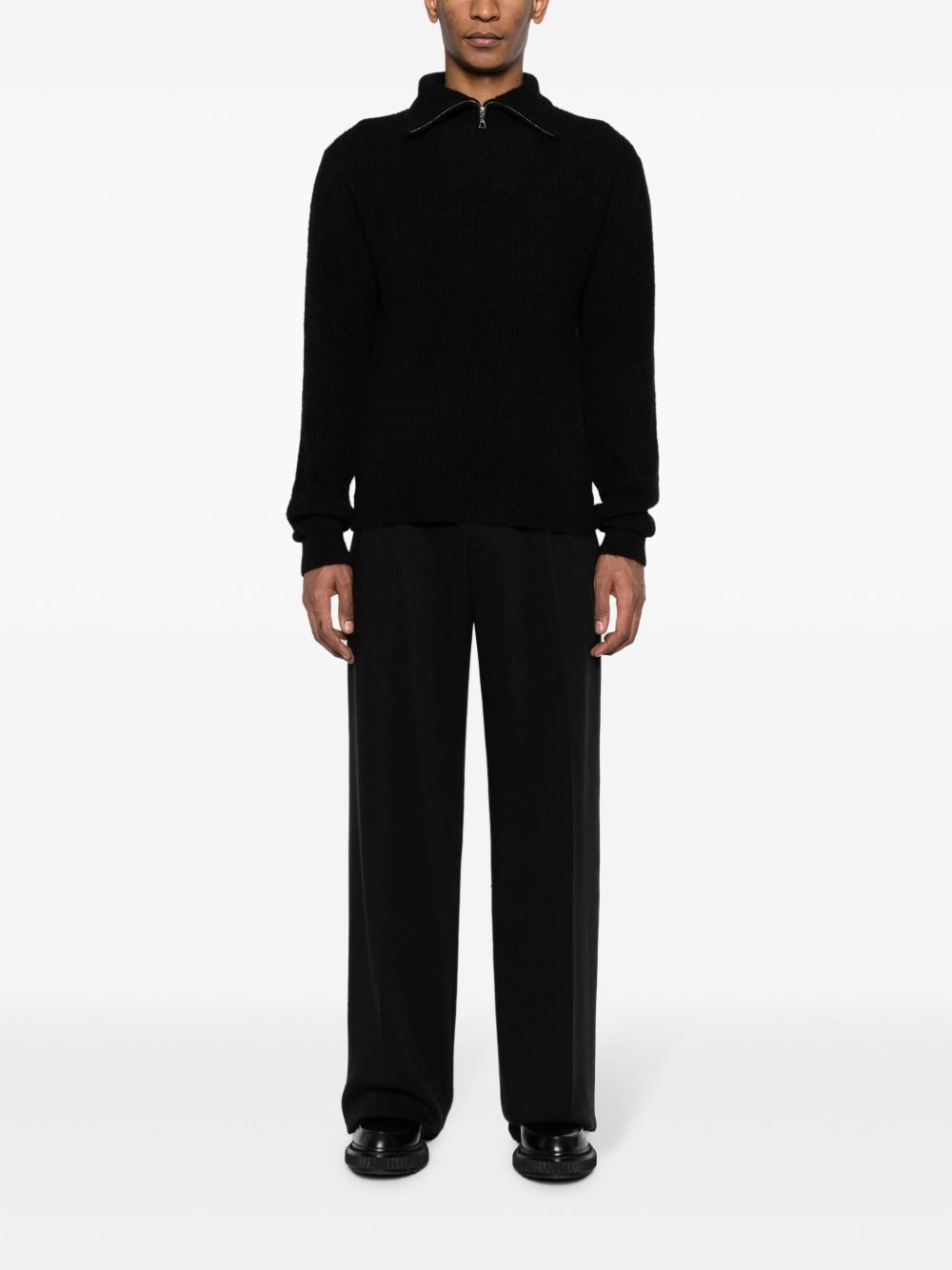 high-neck ribbed jumper - 2