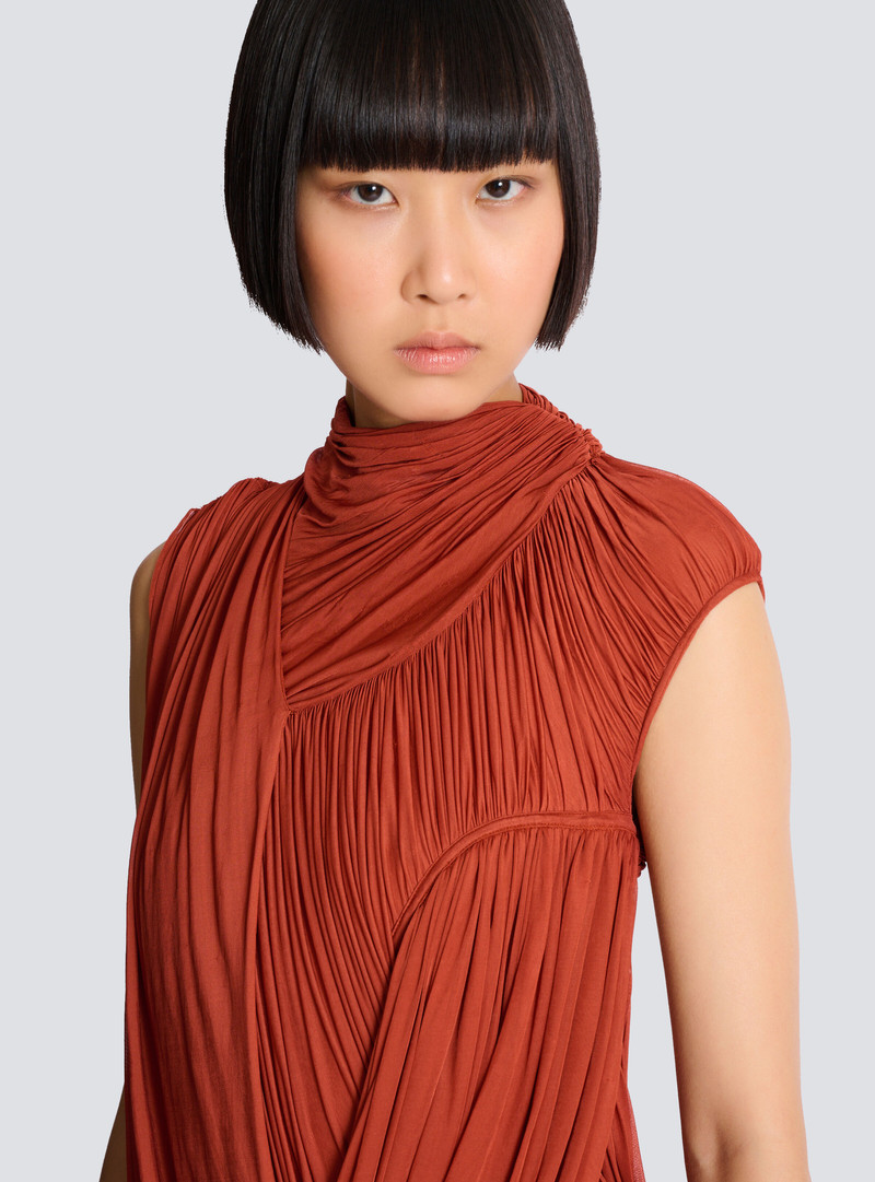 Draped flowing jersey dress 8