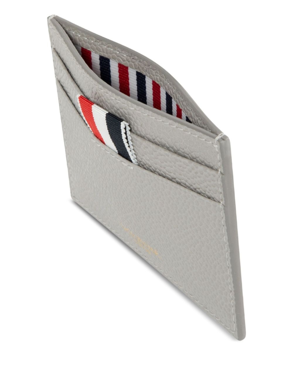 grosgrain-tab leather cardholder - 3