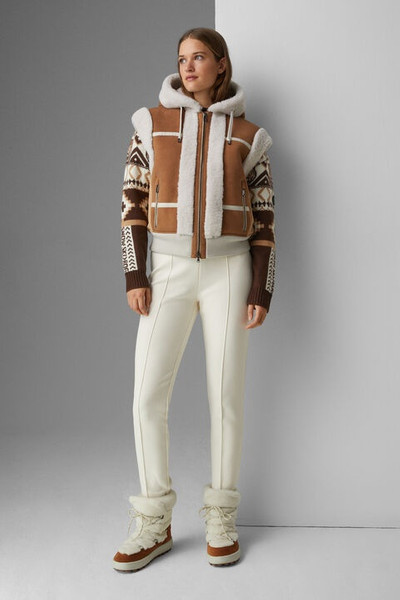 BOGNER Feli Lambskin waistcoat in Camel/Off-white outlook