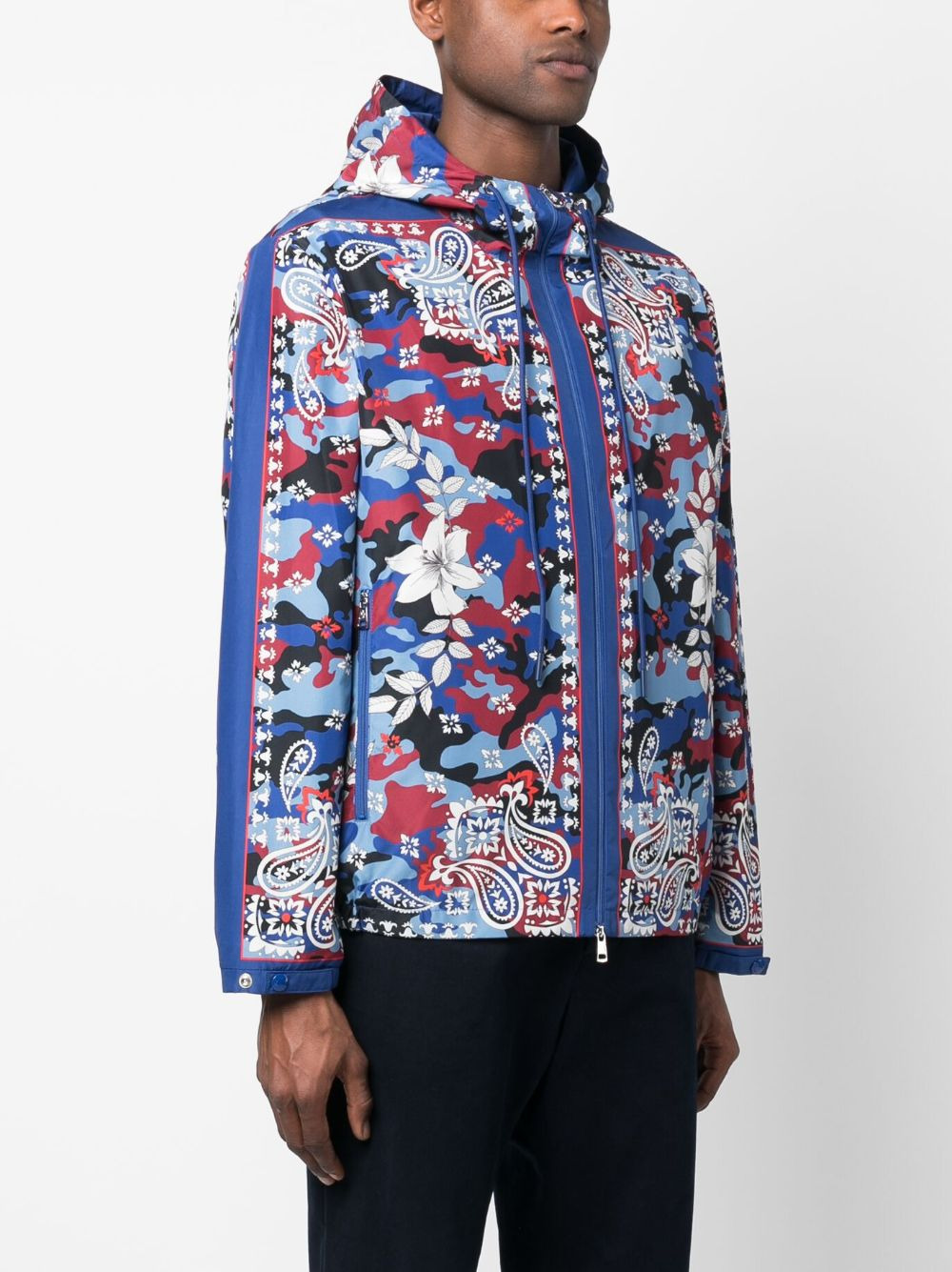 mix-print hooded jacket - 3