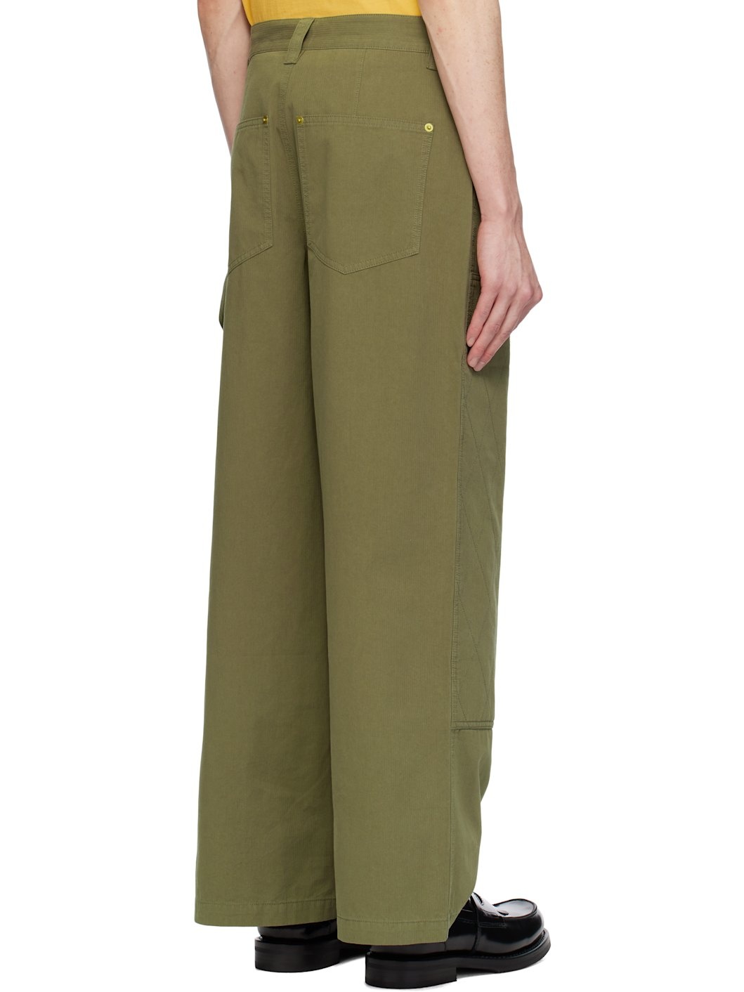 Khaki Wide Carpenter Trousers - 3