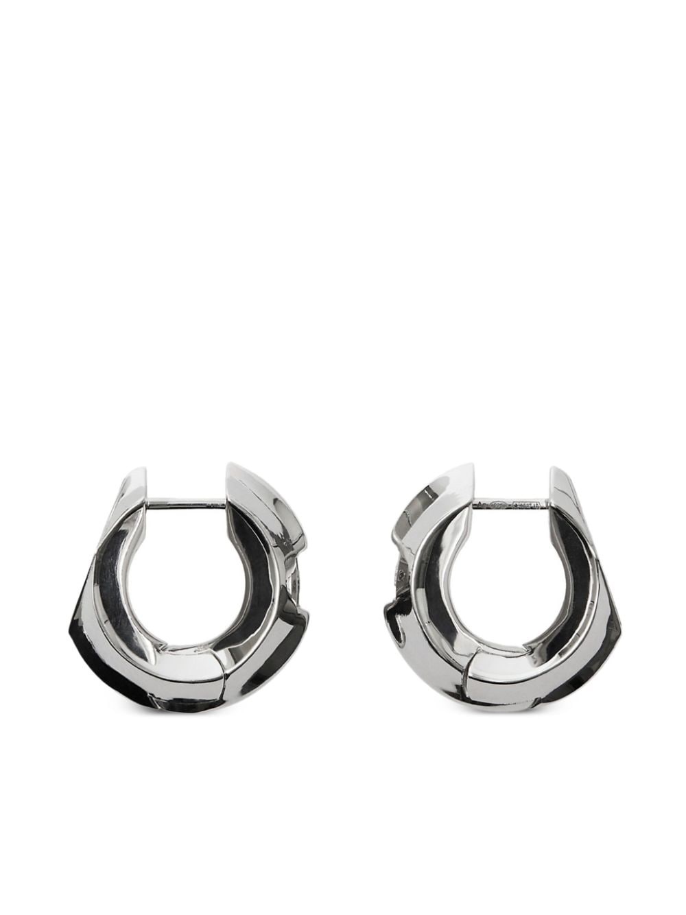 Hollow two-tone hoop earrings - 2