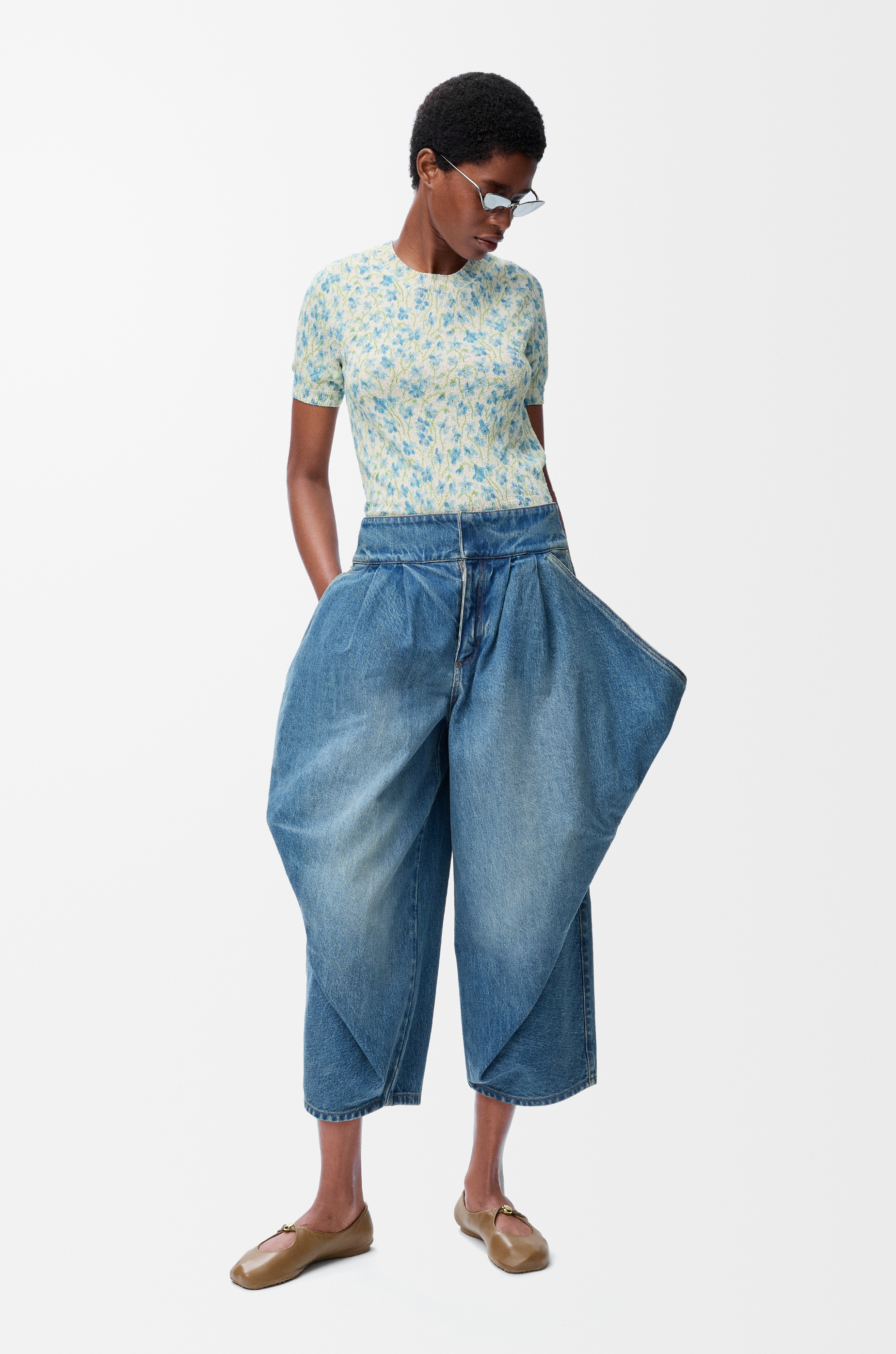 Short sleeve sweater in cotton blend - 2