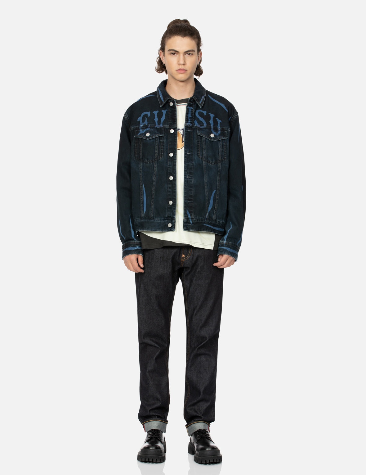 OVERDYE LOGO AND SEAGULL RELAX FIT DENIM JACKET - 6