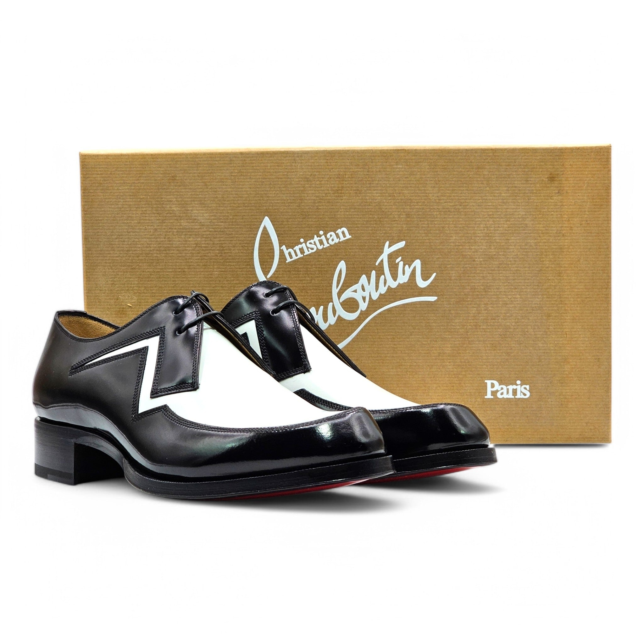 Christian Louboutin 2-tone Jazz Derby Shoes - Leather - Black/White - 41 - 8