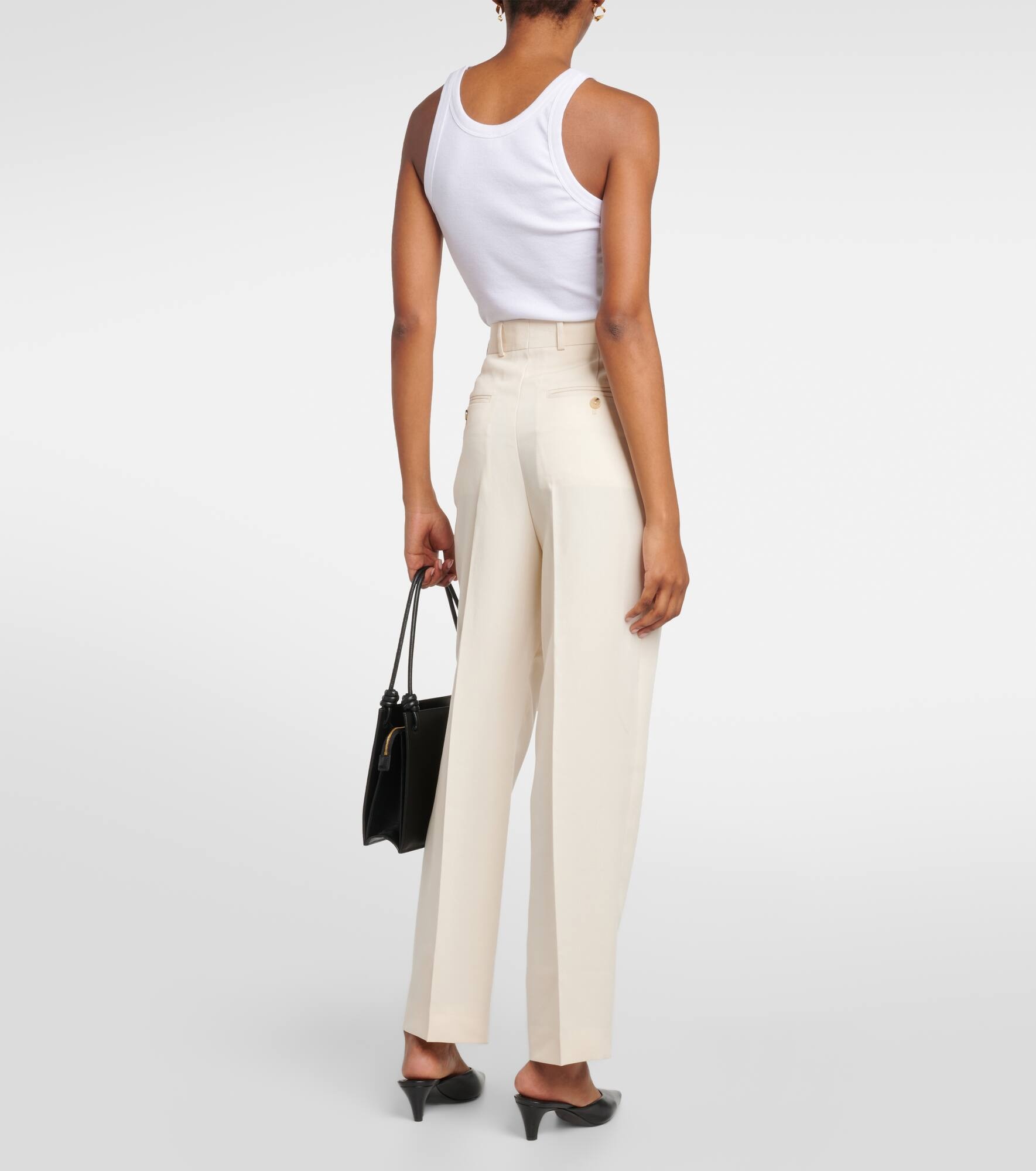 Pleated straight pants - 3