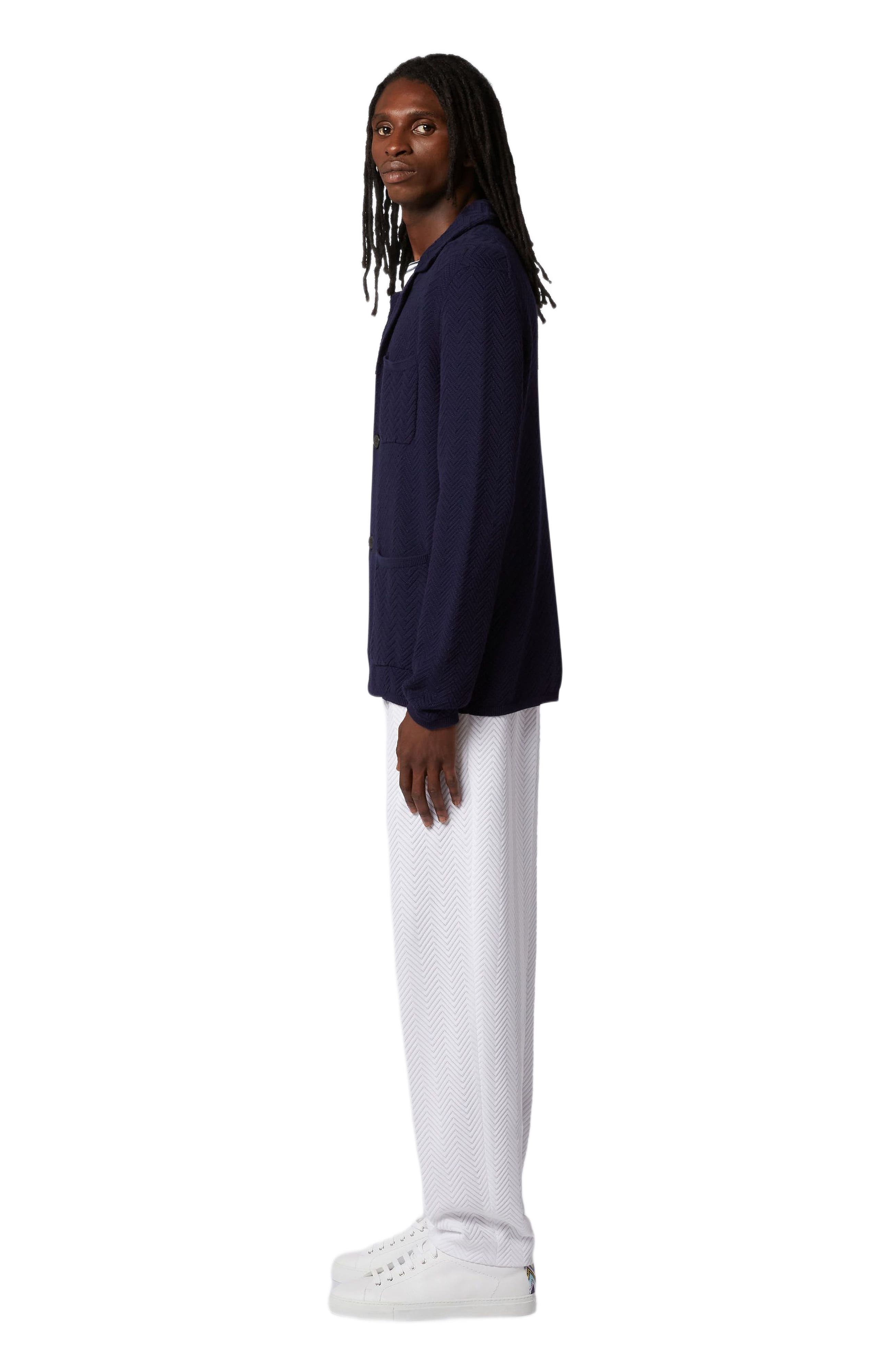 Missoni Cotton And Viscose Knit Blazer in Dark Blue at Nordstrom - 4