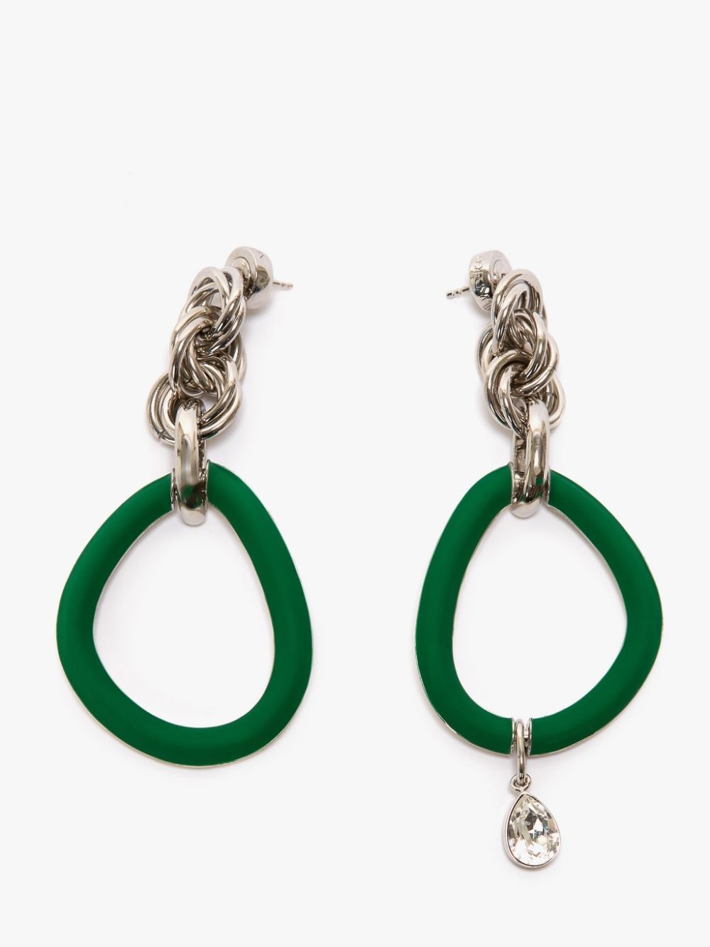 OVERSIZED LINK CHAIN EARRINGS WITH CRYSTAL - 4