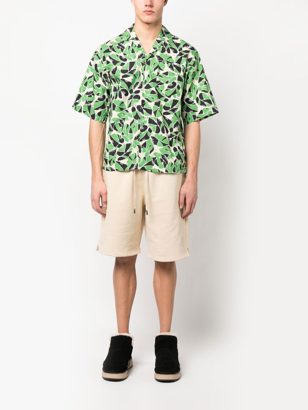 botanical-print short-sleeved shirt - 2
