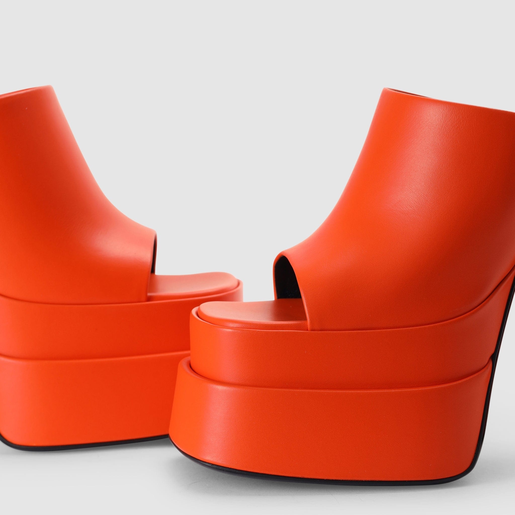 Versace Women's Aevitas Platform Mule Orange Heels - 8