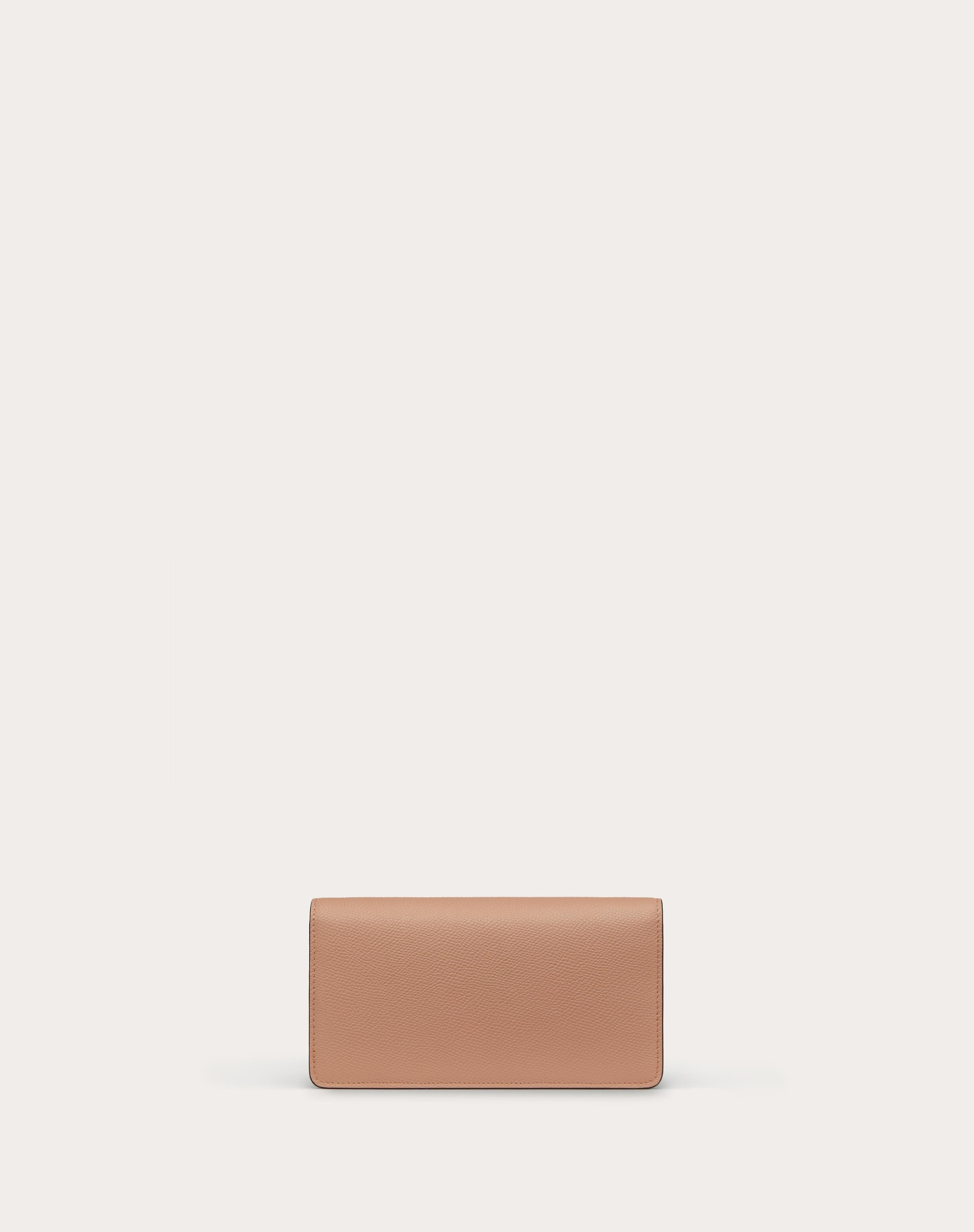 VLOGO SIGNATURE GRAINY CALFSKIN WALLET WITH CHAIN - 3