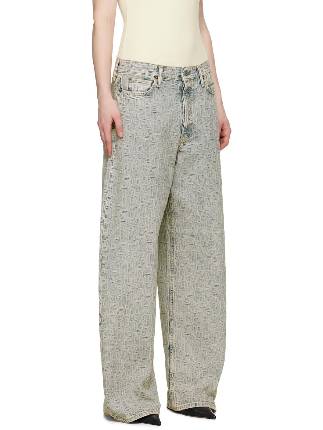 Blue Baggy Fit 1981F Monogram Jeans - 2