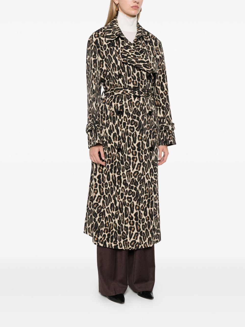 leopard trench coat - 3