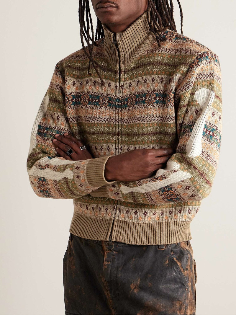 Fair Isle Intarsia Wool-Blend Zip-Up Cardigan 3